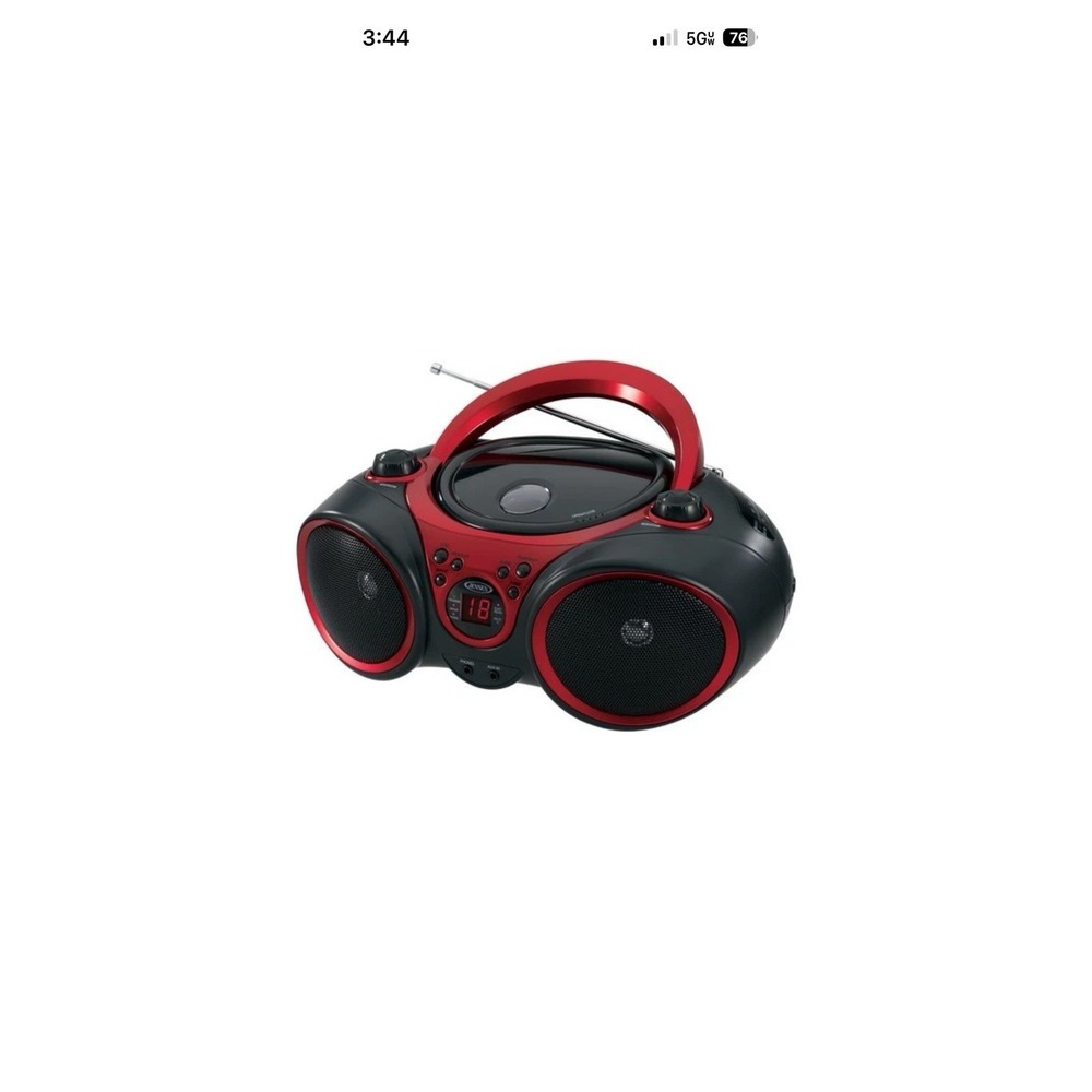 Jensen CD-490 Portable CD Player Sport Stereo - AM/FM Radio (Red/Black) [New ]